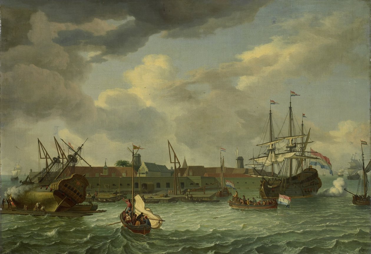 The Island of Onrust near Batavia (Jakarta) by Abraham Storck (manner of)