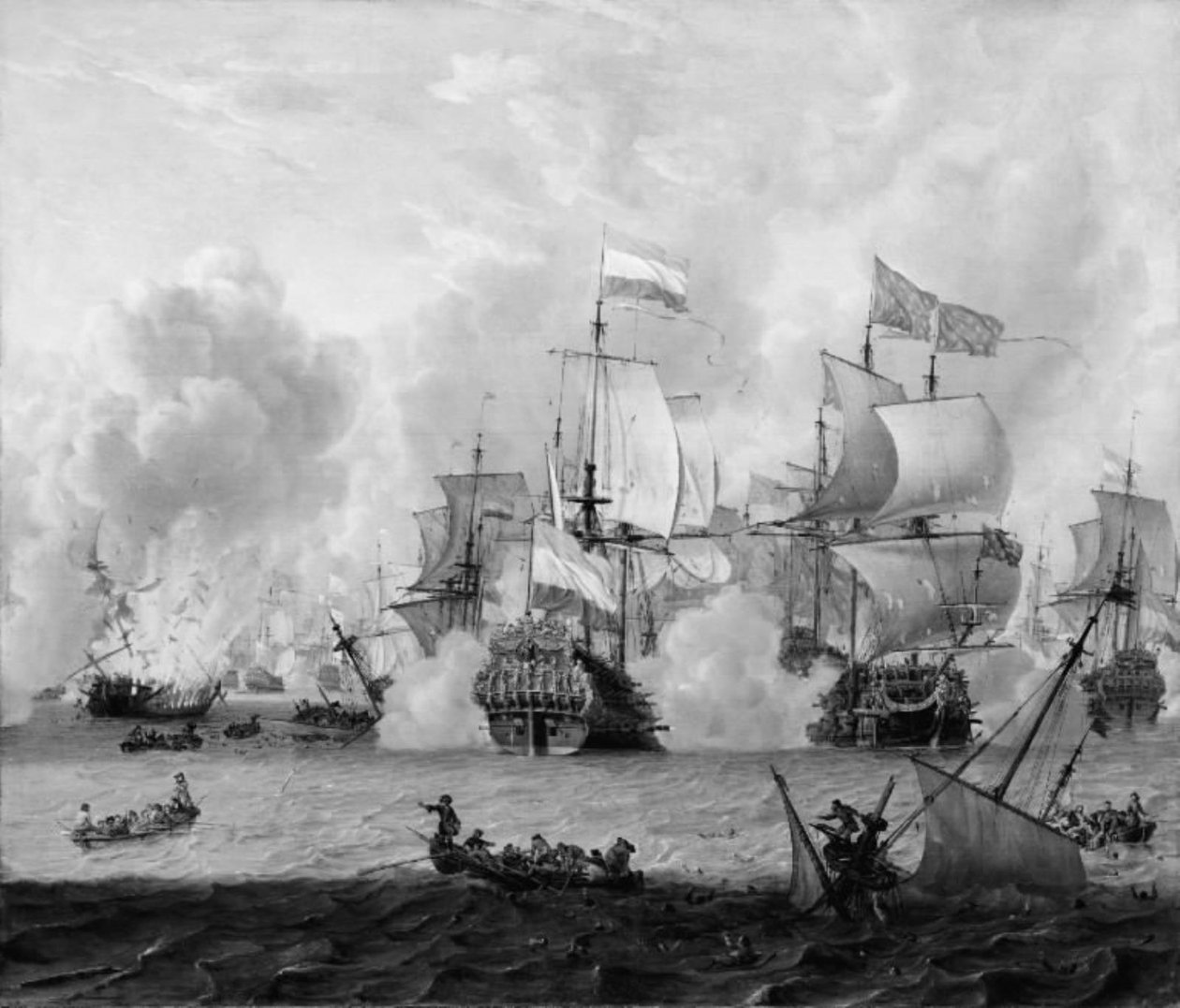 Encounter between the English and the Dutch Fleets at La Hogue 29th May 1692 by Abraham Storck