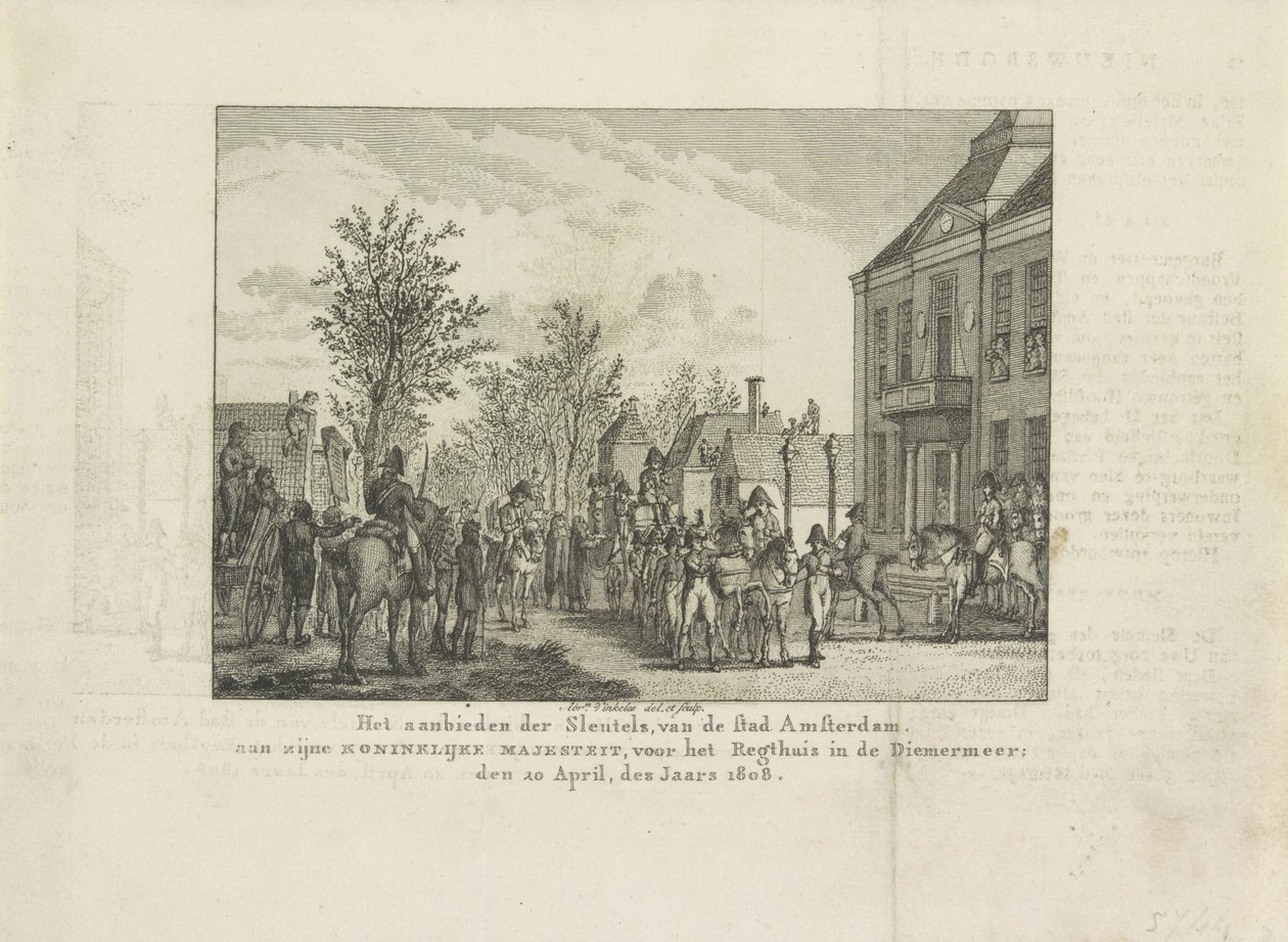 Presentation of the Keys of the City to Louis Napoleon, 1808 by Abraham Vinkeles