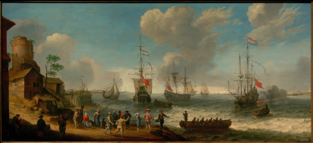 Dutch Ships in a River Mouth by Abraham Willarts