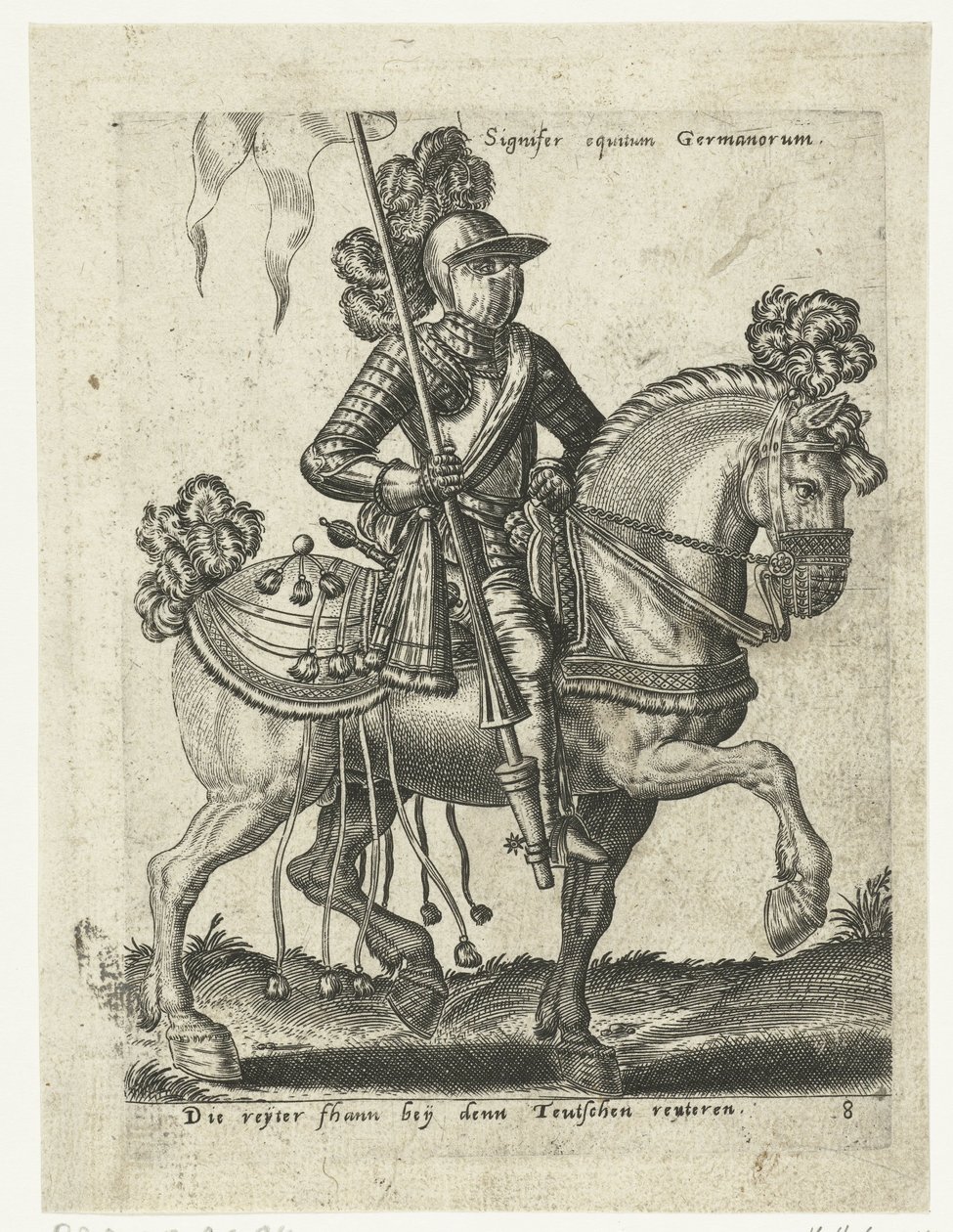 German Rider in Armor by Abraham de Bruyn (attributed to)