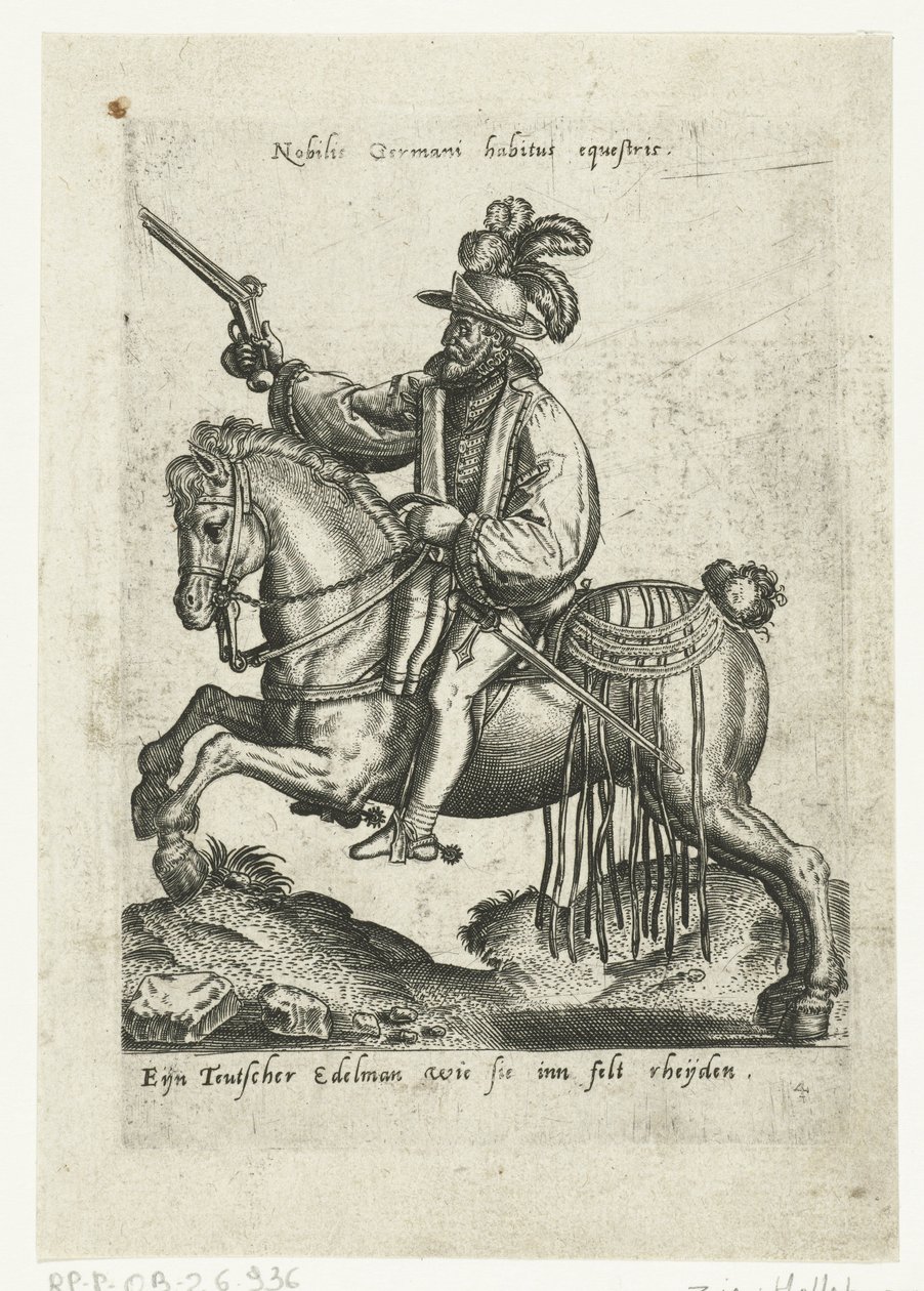 German Rider with Pistol by Abraham de Bruyn (attributed to)