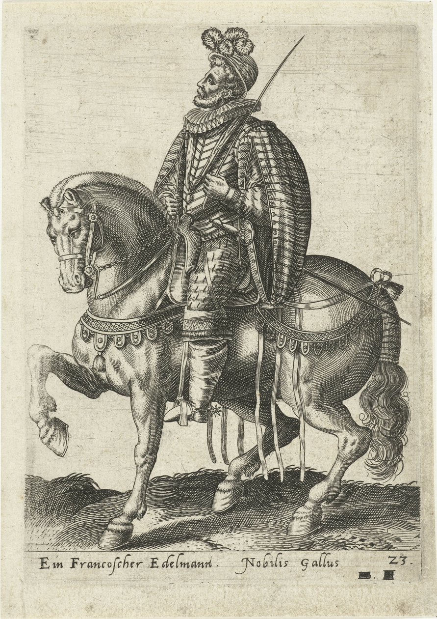 French Nobleman on Horseback by Abraham de Bruyn (attributed to)