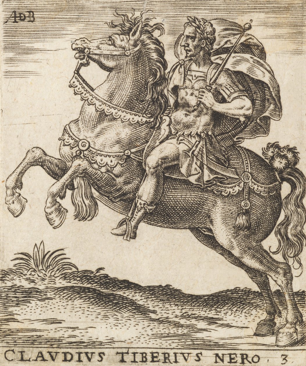 Claudius Tiberius Nero from Twelve Caesars on Horseback by Abraham de Bruyn