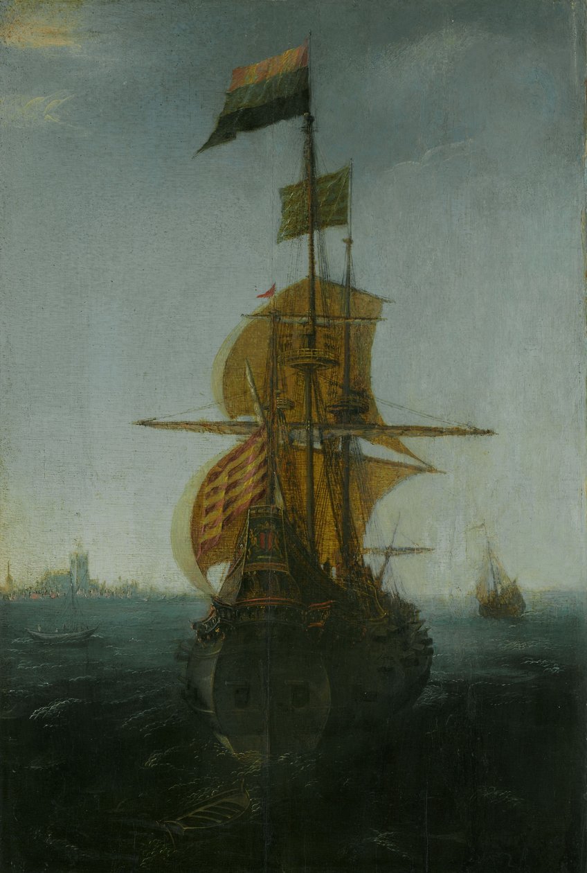 An Amsterdam East Indiaman, c.1625-1650 by Abraham de Verwer