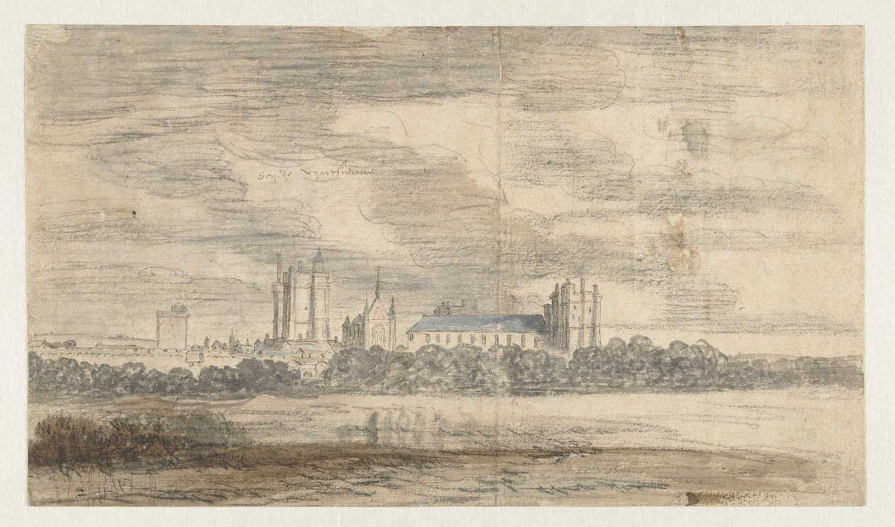 View of the Castle of Vincennes, Behind a Row of Trees by Abraham de Verwer