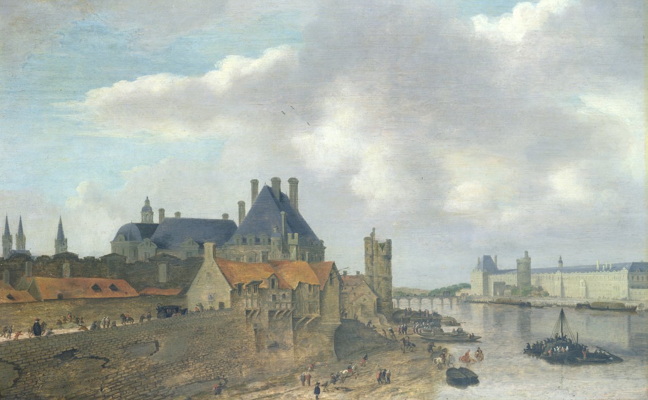 Nevers Hotel and the Louvre Palace by Abraham de Verwer