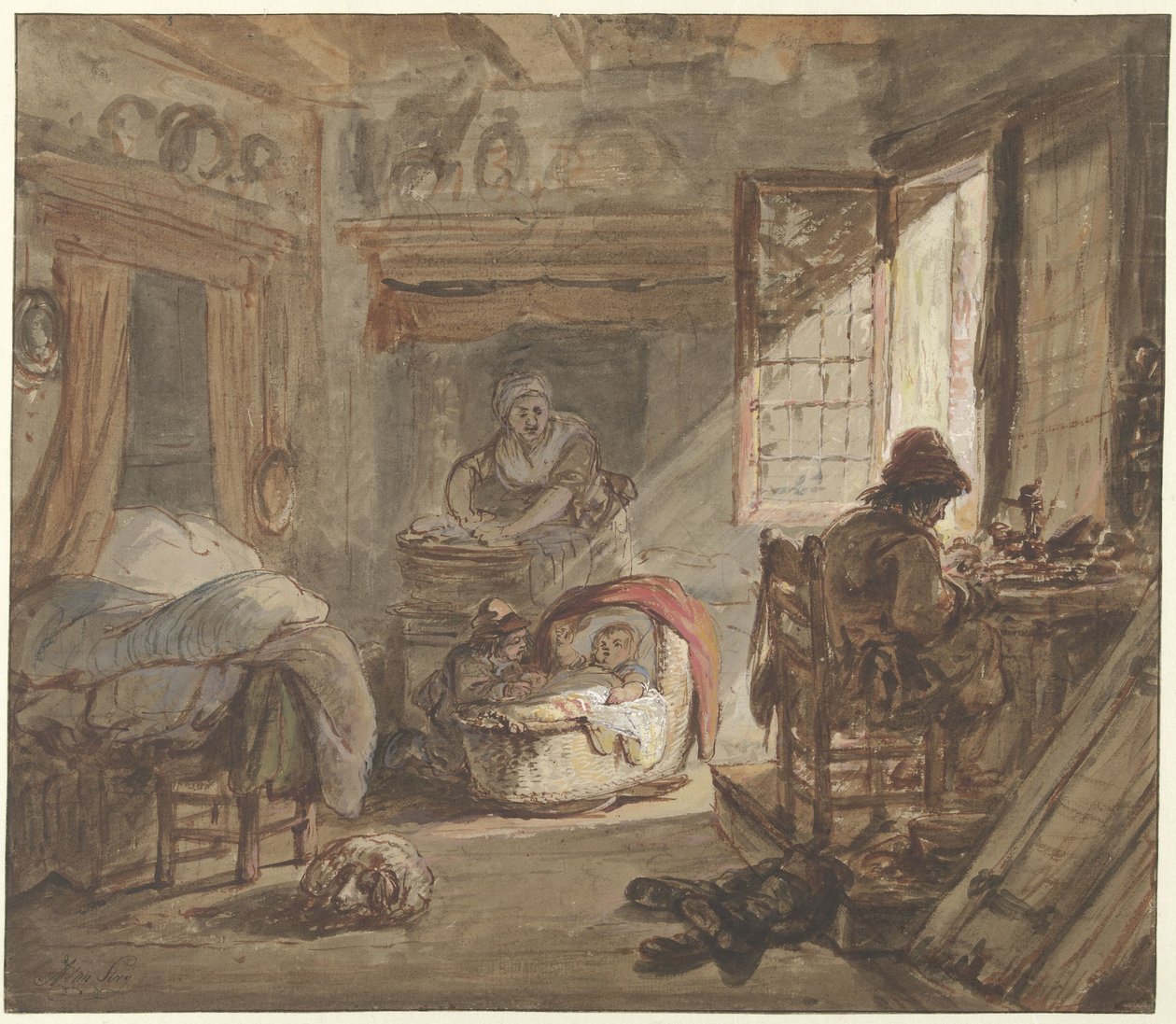 Interior with Family by Abraham van Strij (I)
