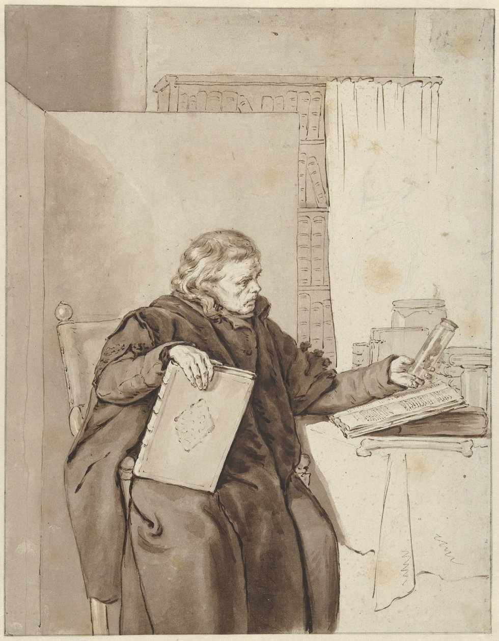 Portrait of an Old Man in a Study Room by Abraham van Strij (I)
