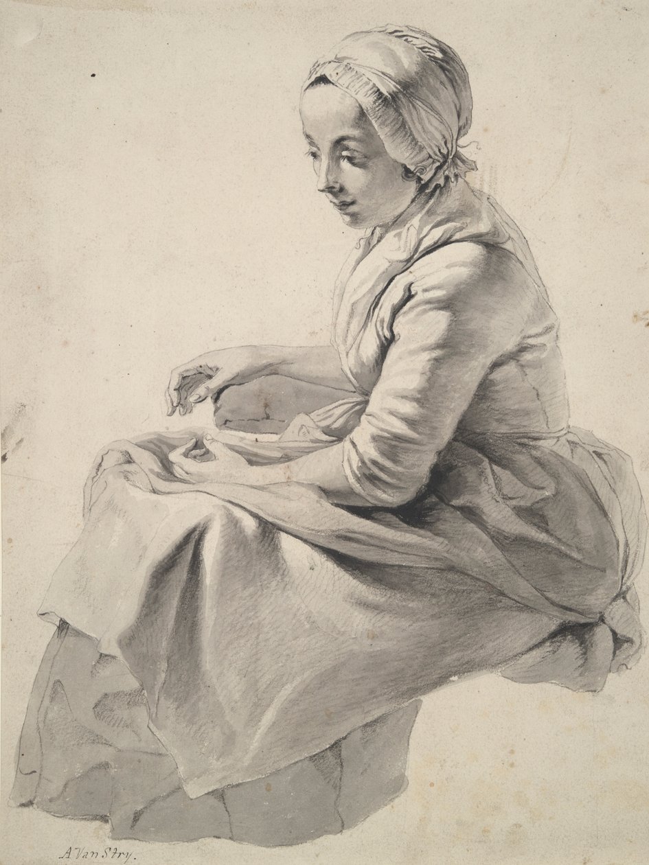 Seated Woman by Abraham van Strij