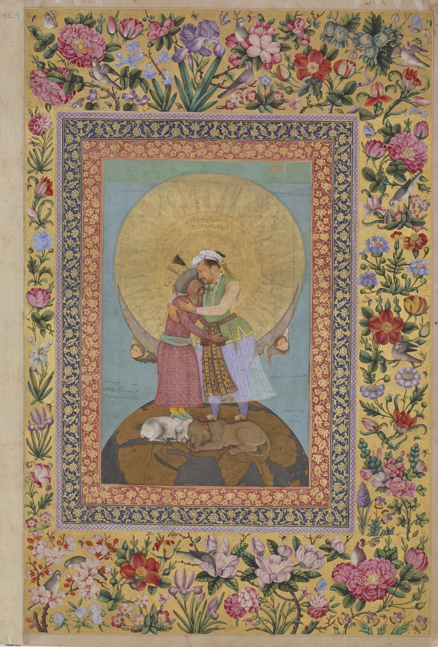 The St. Petersburg Album - Allegorical Representation of Emperor Jahangir and Shah by Abul Hasan
