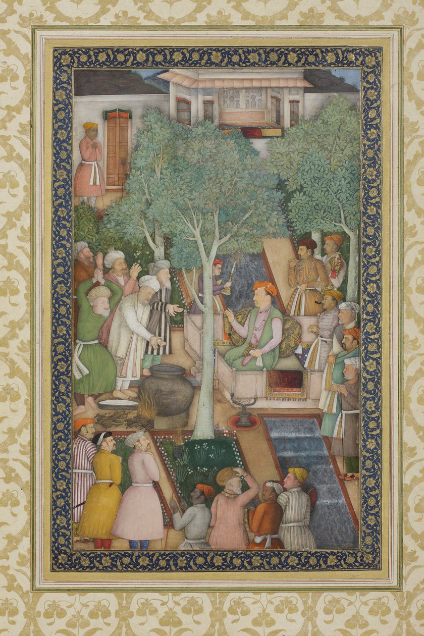 Emperor Jahangir with Holy Men in a Garden by Abul Hassan Ghaffari