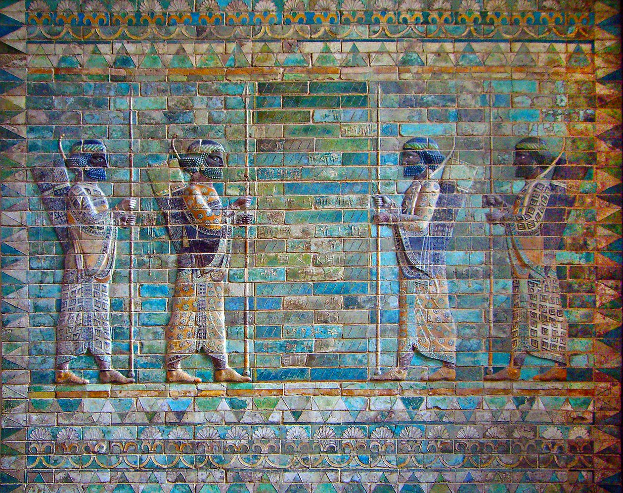 (Detail) from Frieze of Archers, Palace of Darius I, Susa, Iran, c.510 BC by Achaemenid