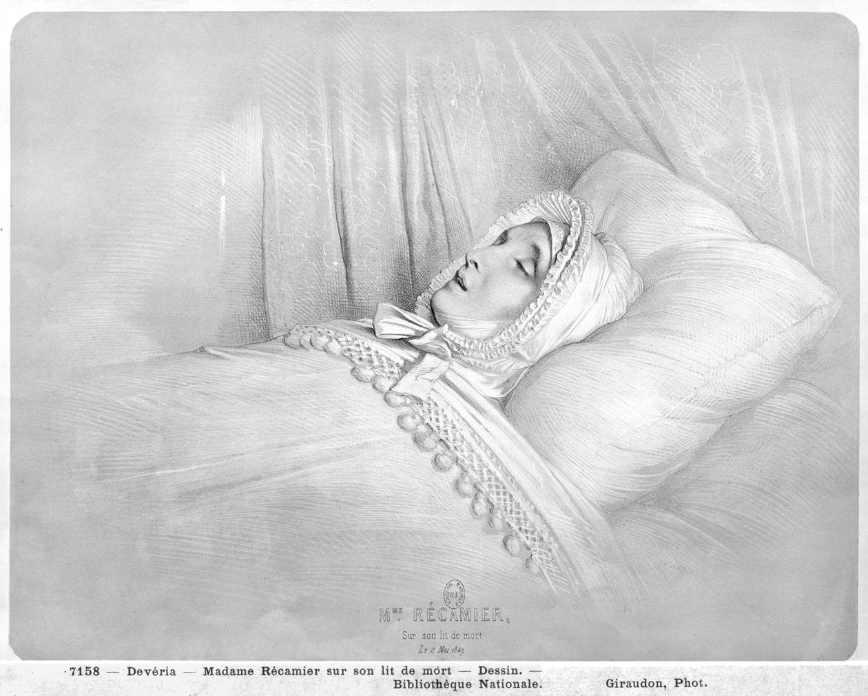 Madame Recamier on Her Deathbed, 11th May 1849 by Achille Devéria