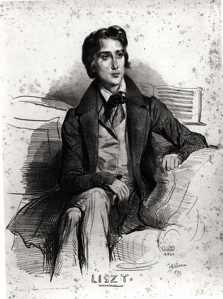 Portrait of Franz Liszt (1811-86) August 1832 by Achille Devéria