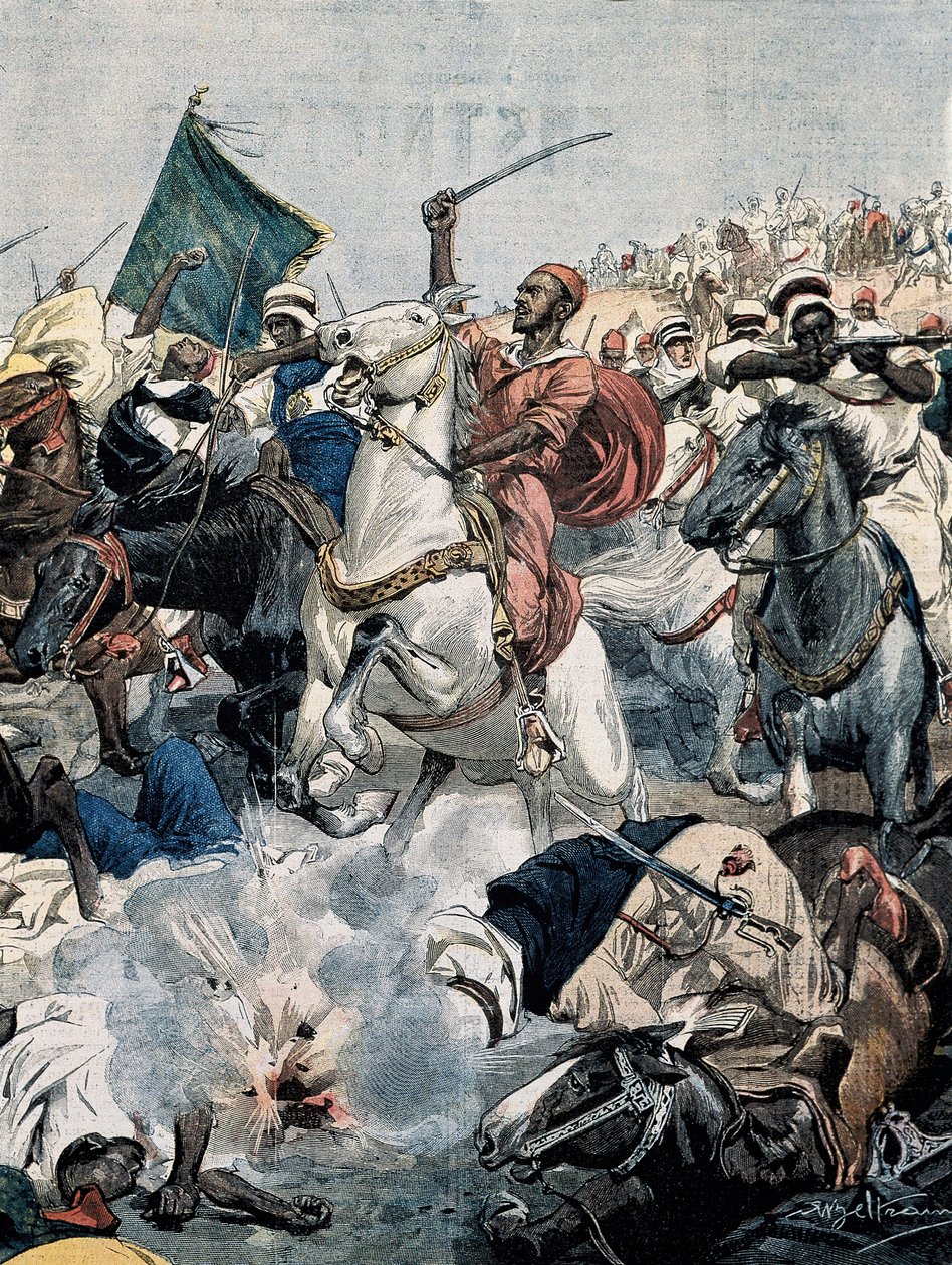 War in Morocco. The rebels attack again Casablanca, but are killed by the French artillery (Illustration by Achille Beltrame) by Achille Beltrame