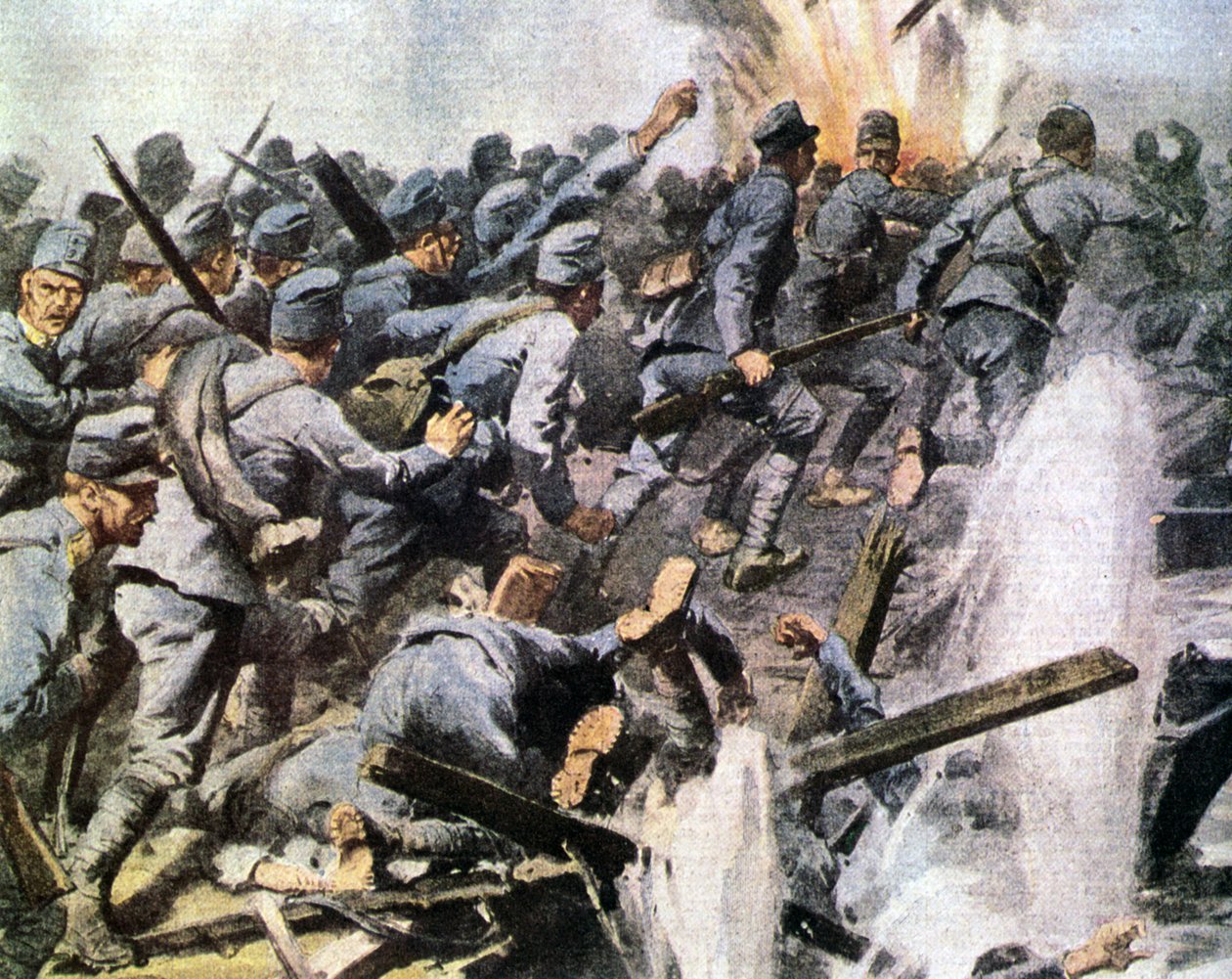 Vittorio Veneto offensive: the Austrian retreat in an illustration of La Domenica del Corriere 