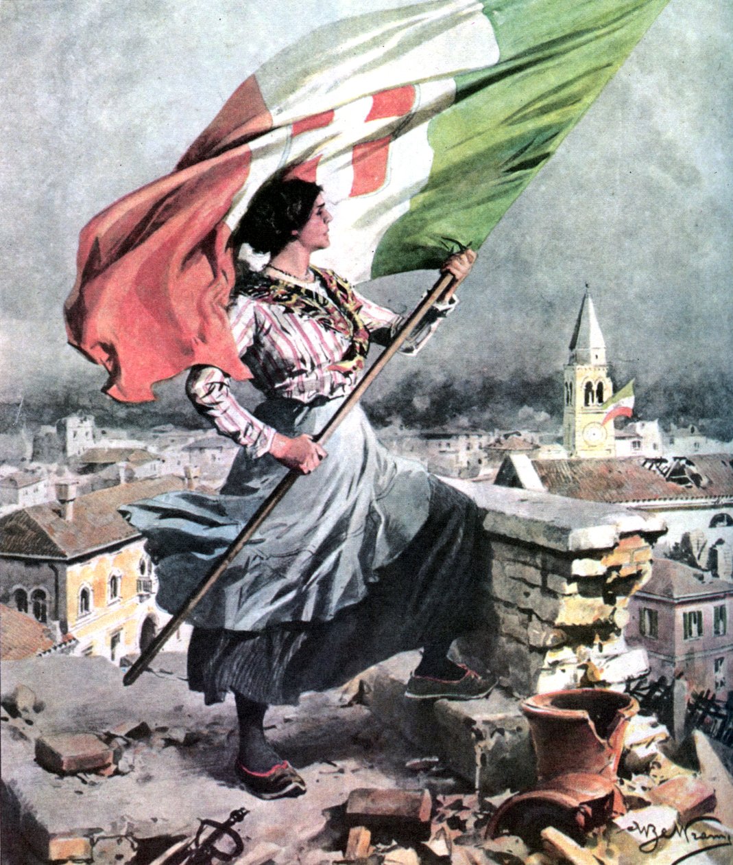 World War I 1915 1918 Italy-Vittorio Veneto by Achille Beltrame