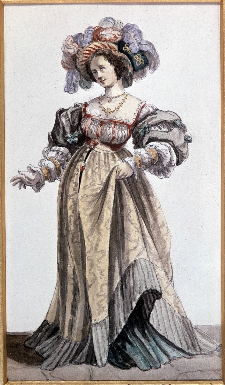 Actress Marie Dorval, lover of Vigny. Watercolour by Devéria. Coll. Francis Aubrère by Achille Devéria