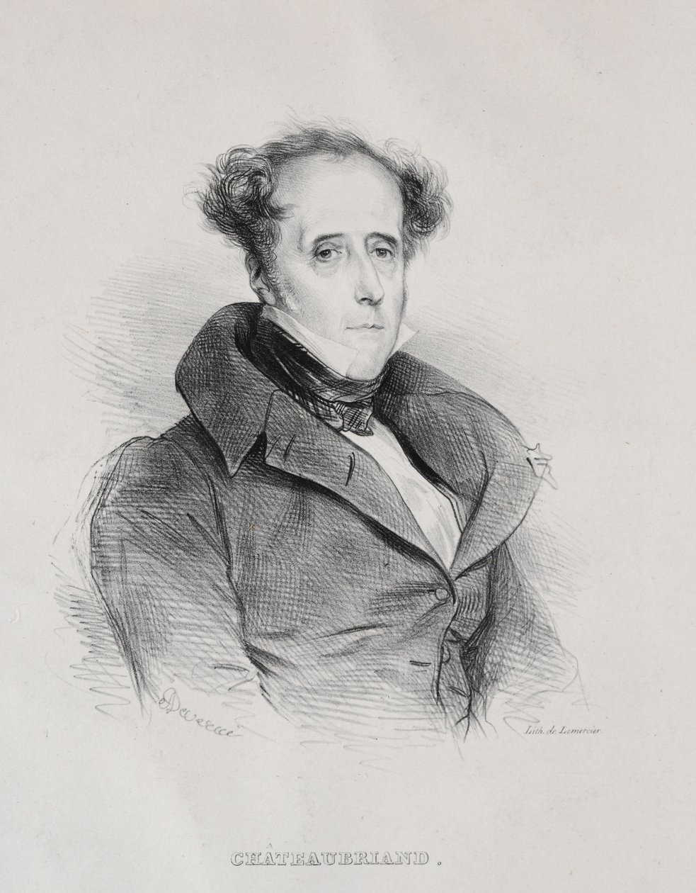 François René Auguste Vicomte de Chateaubriand by Achille Devéria