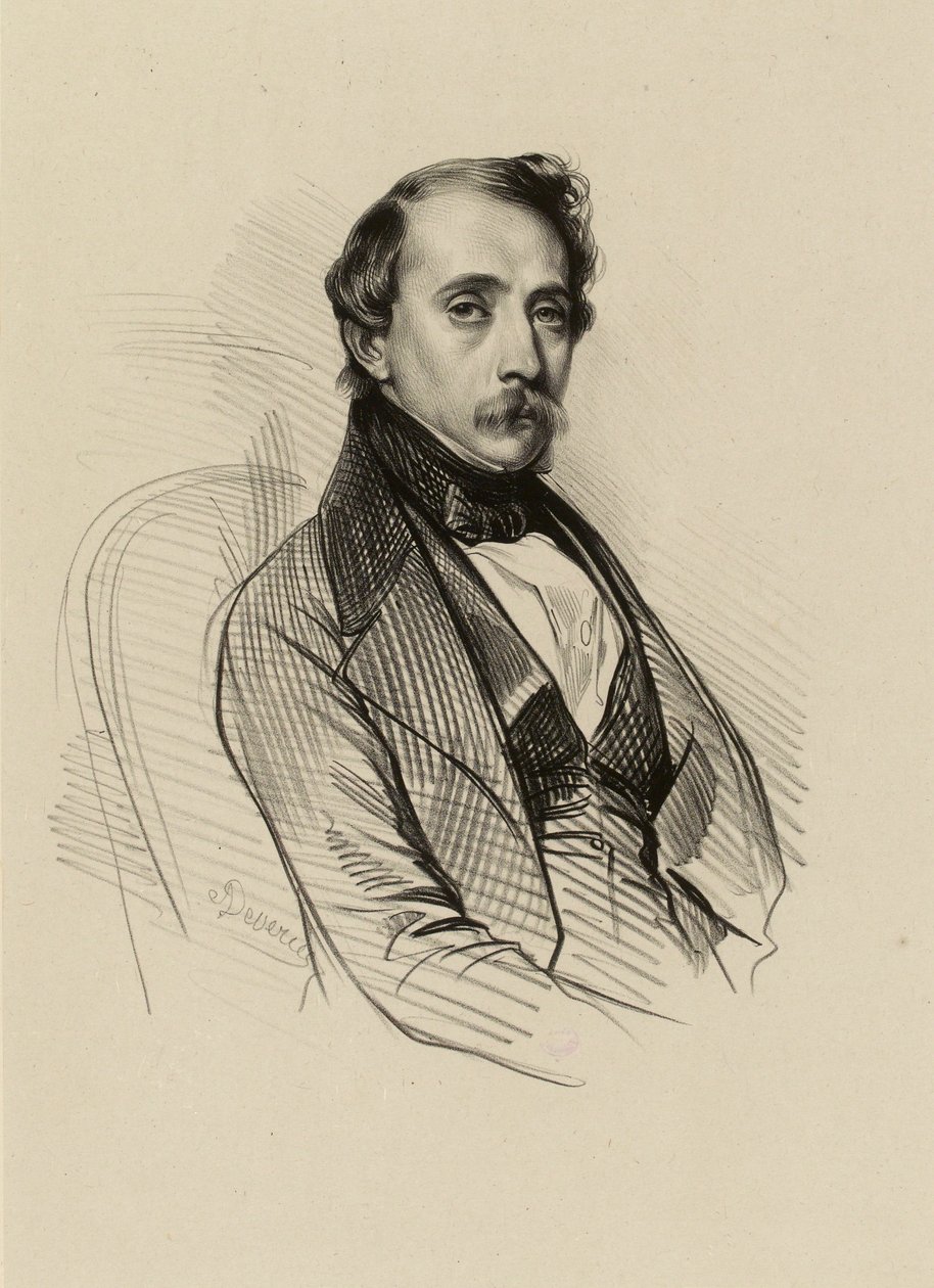 Portrait of François-Alexandre David, Lithographer by Achille Devéria