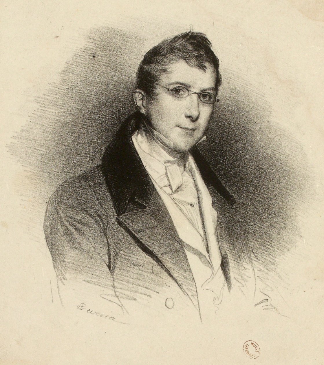 Portrait of a Young Unknown with Glasses by Achille Devéria
