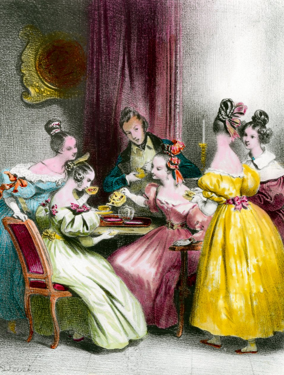 An afternoon at the Salon de Thé under the Restoration by Achille Devéria