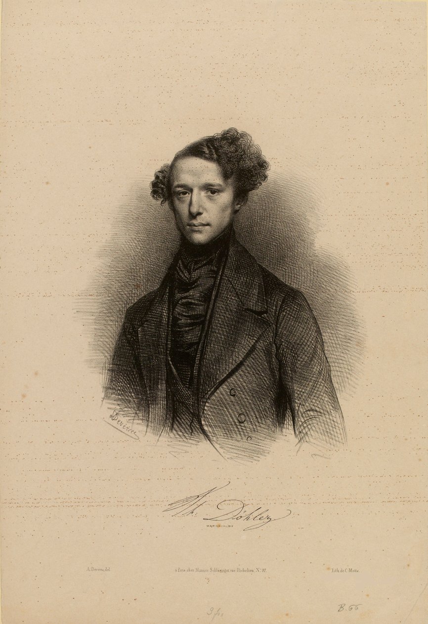 Portrait of the Composer Theodor Döhler by Achille Devéria