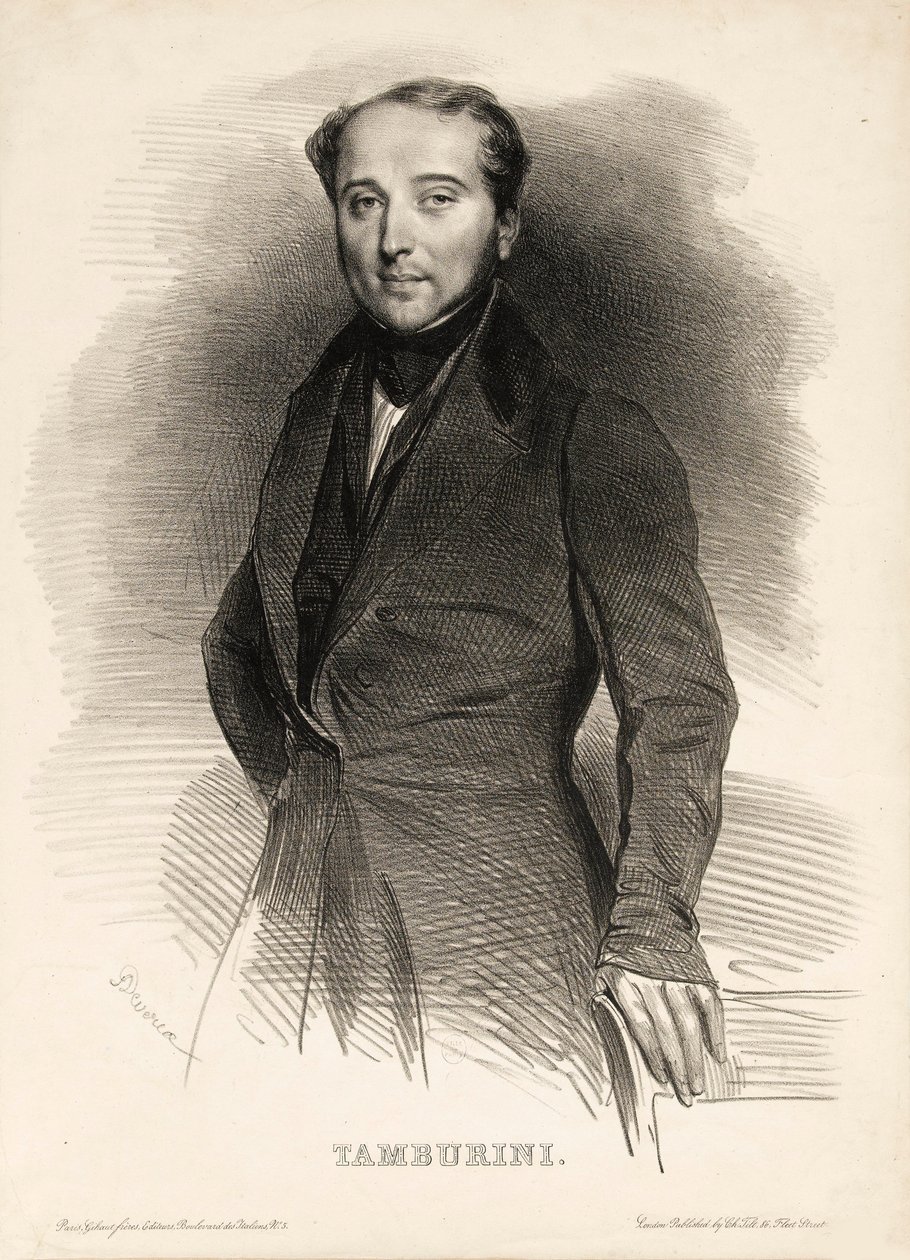 Portrait of the Opera Singer Antonio Tamburini by Achille Devéria