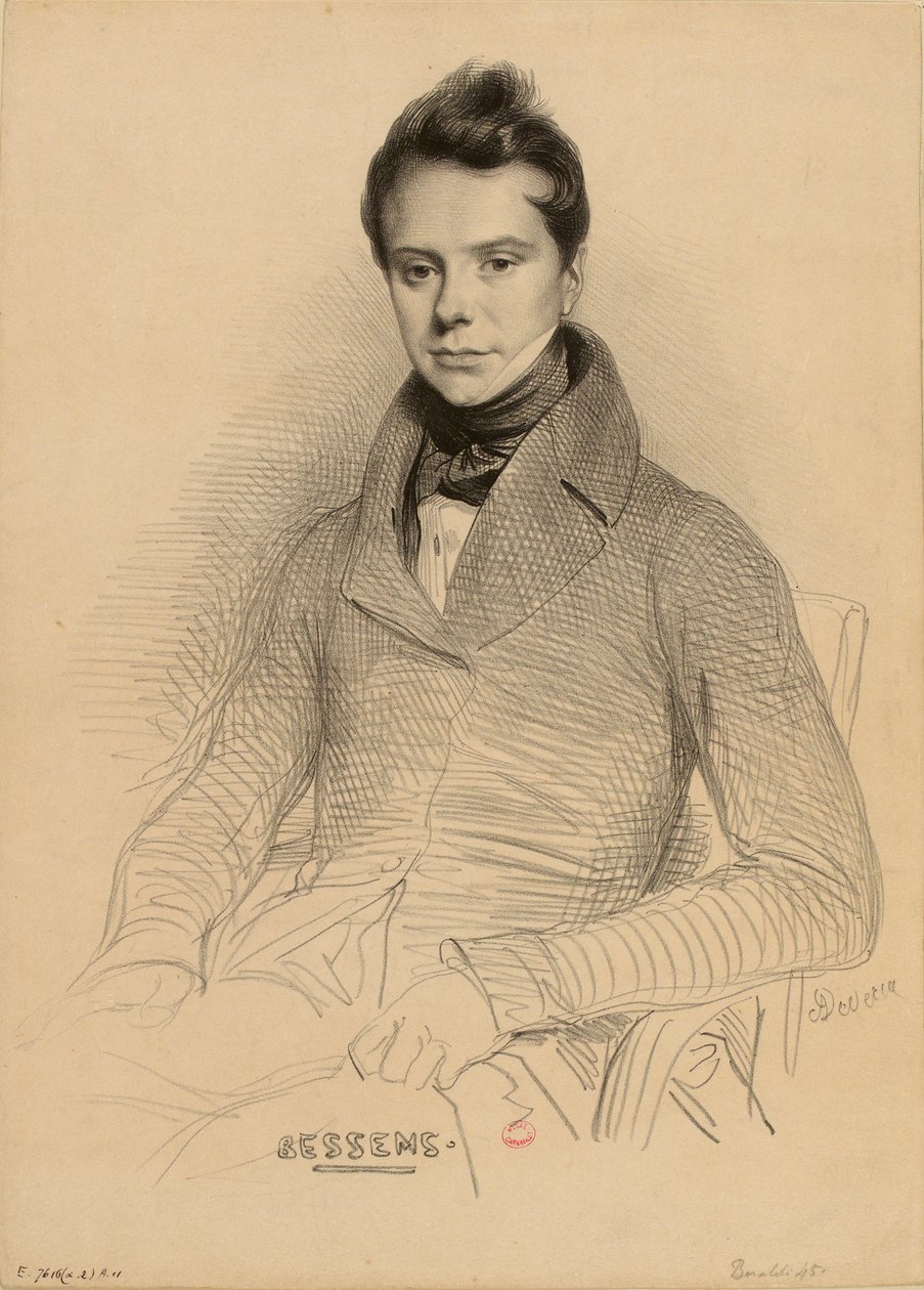 Portrait of the violinist and composer Antoine Bessems 1806-1868, 1832 by Achille Devéria