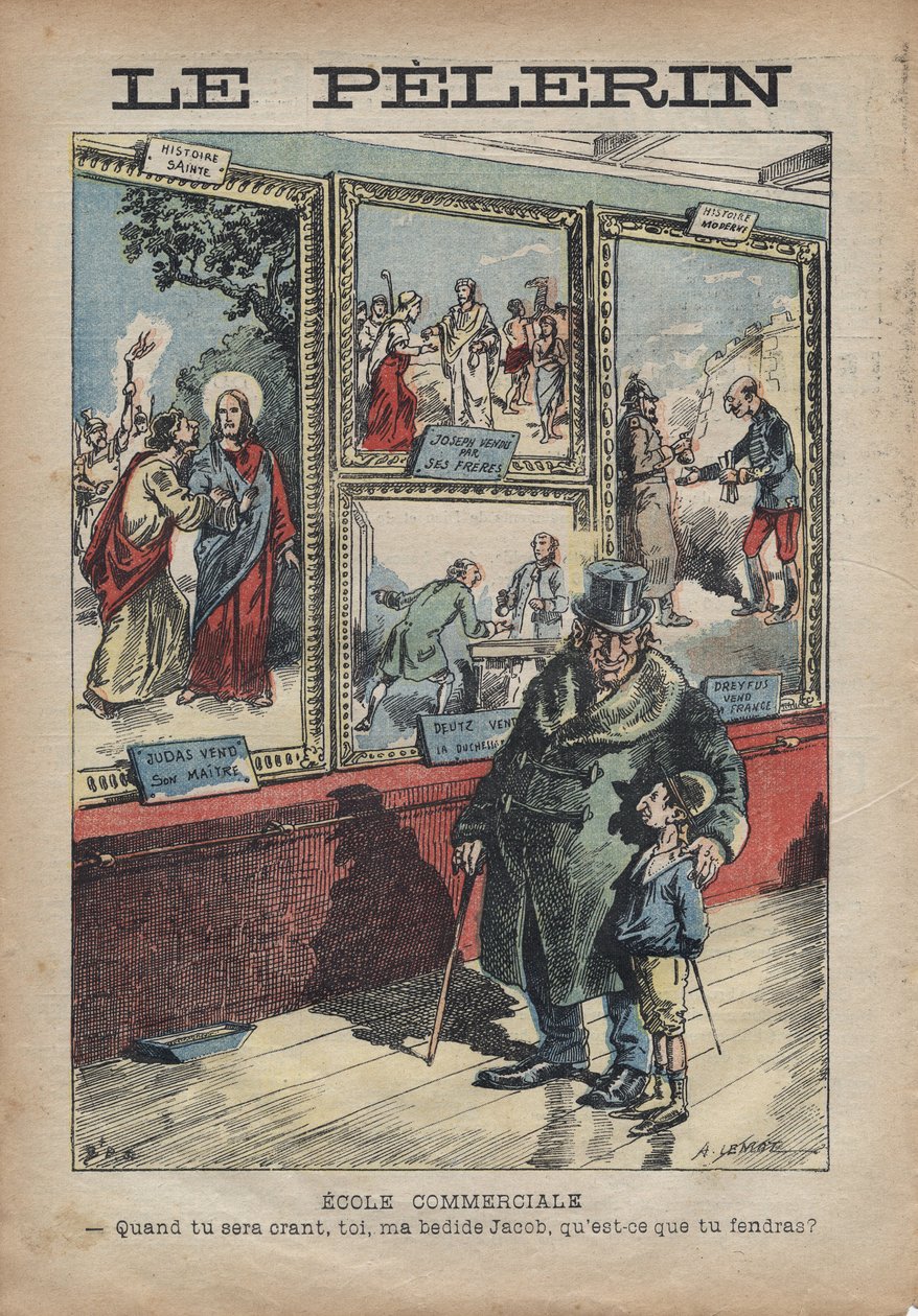 Cartoon Antisemite by Achille Lemot for Le-Pelerin of September 1896 by Achille Lemot