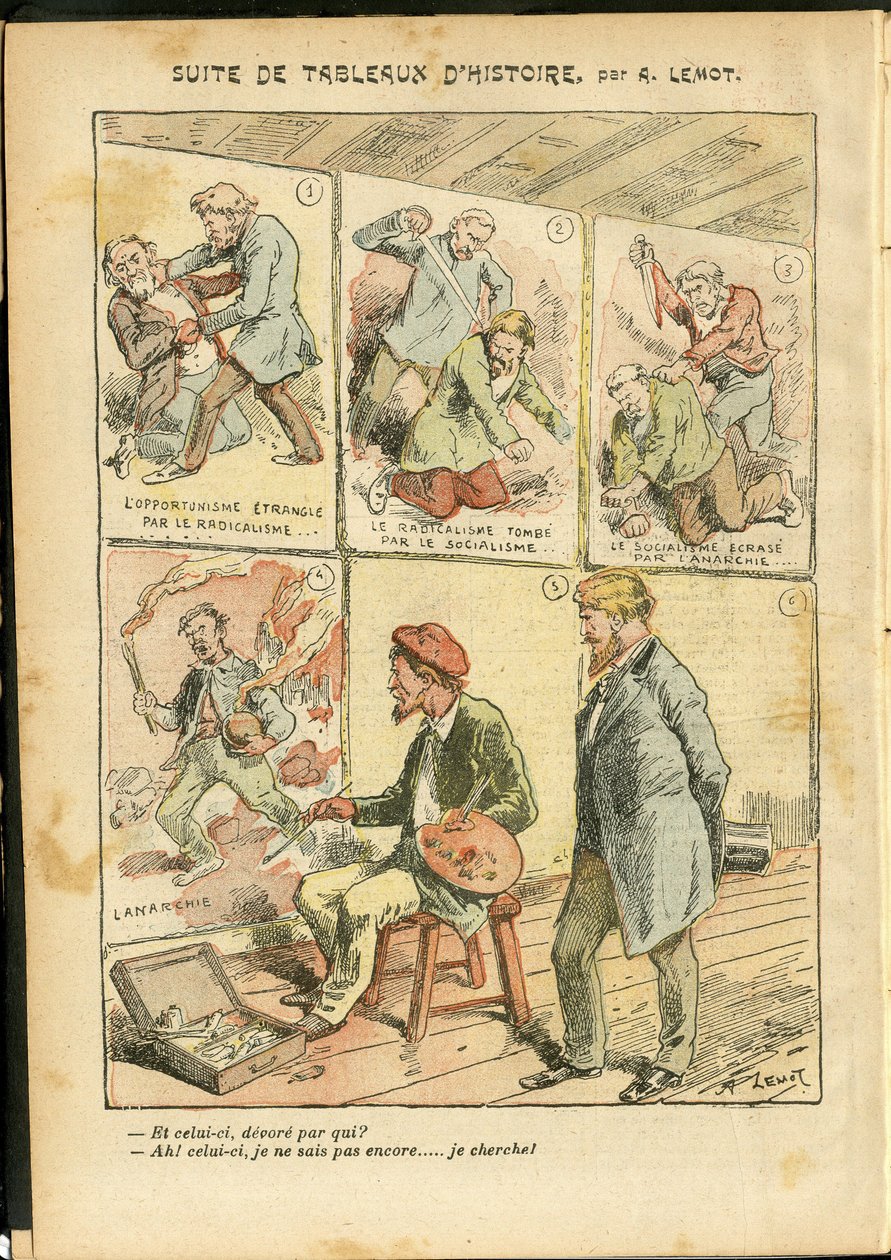 Illustration by Achille Lemot (1846-1909) in Le Pelerin, 20/05/06 - Suite of historical paintings - Anarchist Anarchism, Radicalism, Art, Revolution, Opportunism, Insecurity, Socialism - Painters artists by Achille Lemot