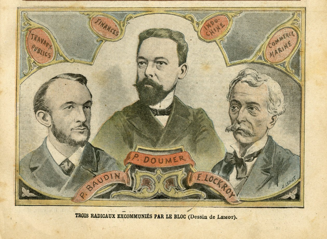 Three Radicals Excommunicated by the Bloc - Budget Finances, President of the Republic, Maritime Marine Nautique Balneaire, Bloc des Lefts, Indochina, Public Works - Doumer Paul by Achille Lemot