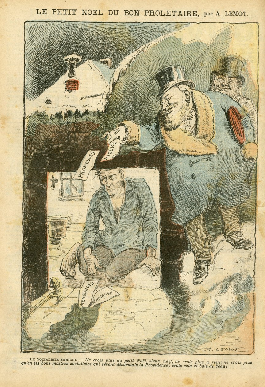 Illustration of Achille Lemot in Le Pelerin - The Christmas of the Good Proletary by Achille Lemot