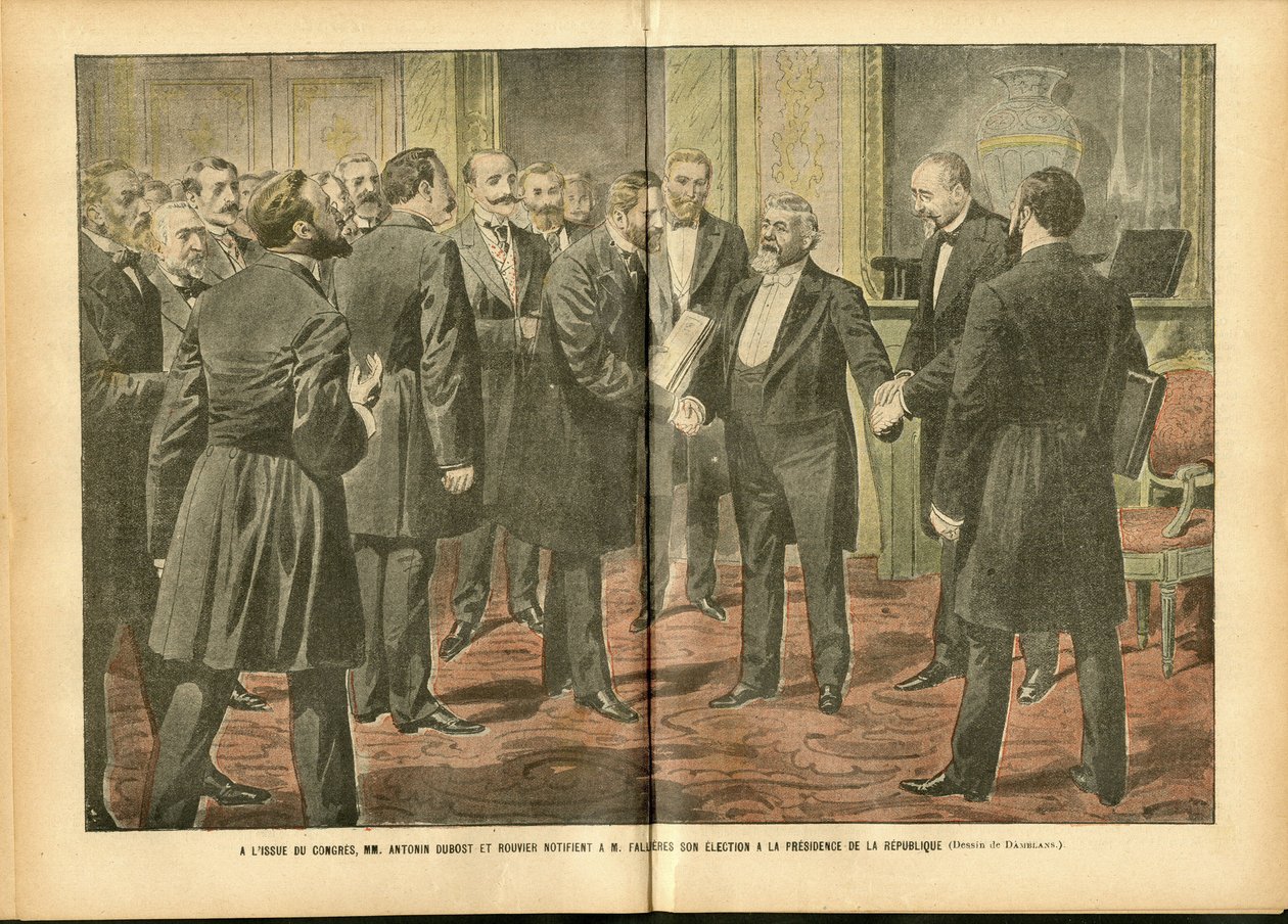 Illustration of Achille Lemot in Le Pelerin, 28/01/06 - Elections, President of the Republic - Fallieres Armand by Achille Lemot