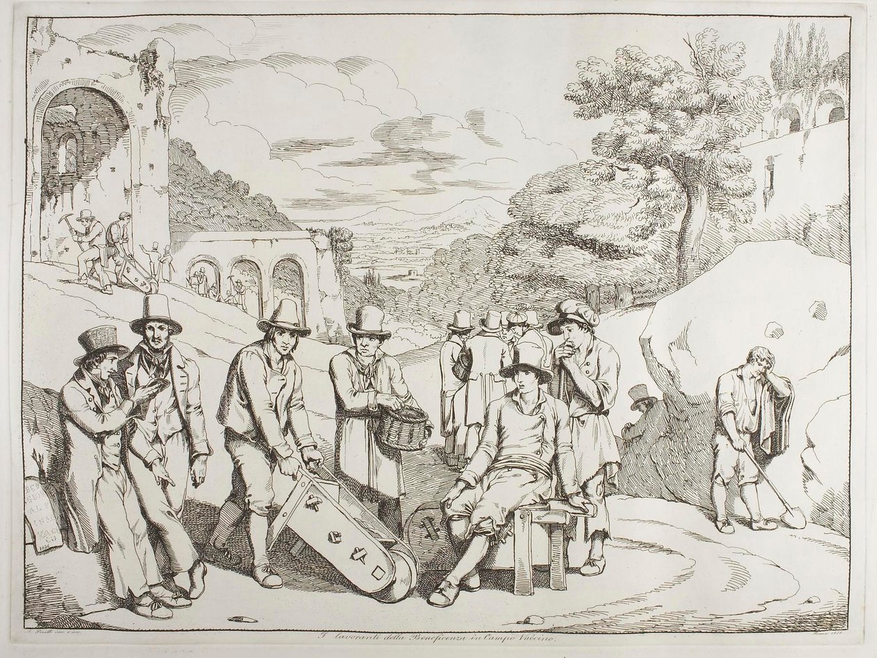 Workers of Beneficence in Campio Vaccino by Achille Pinelli