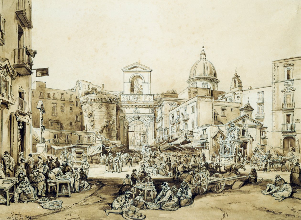Porta Capuana in Naples, by Achille Vianelli by Achille Vianelli