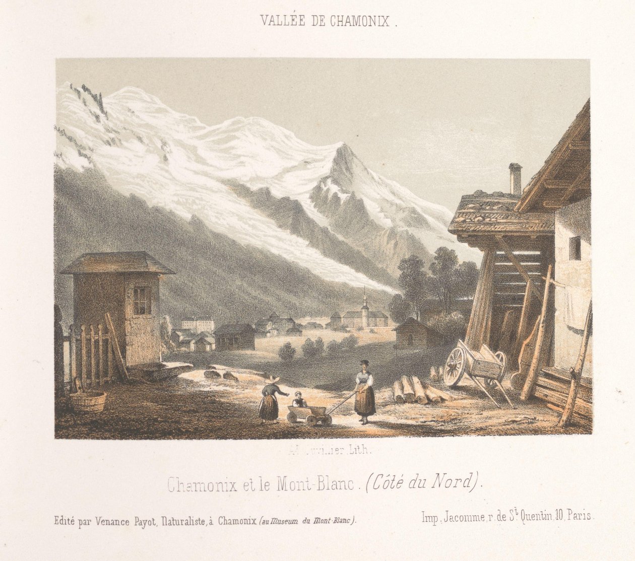 View of the Valley of Chamonix from the Pass Les Montées (Memory of Chamonix-Mont-Blanc) by Ad. Cuvillier