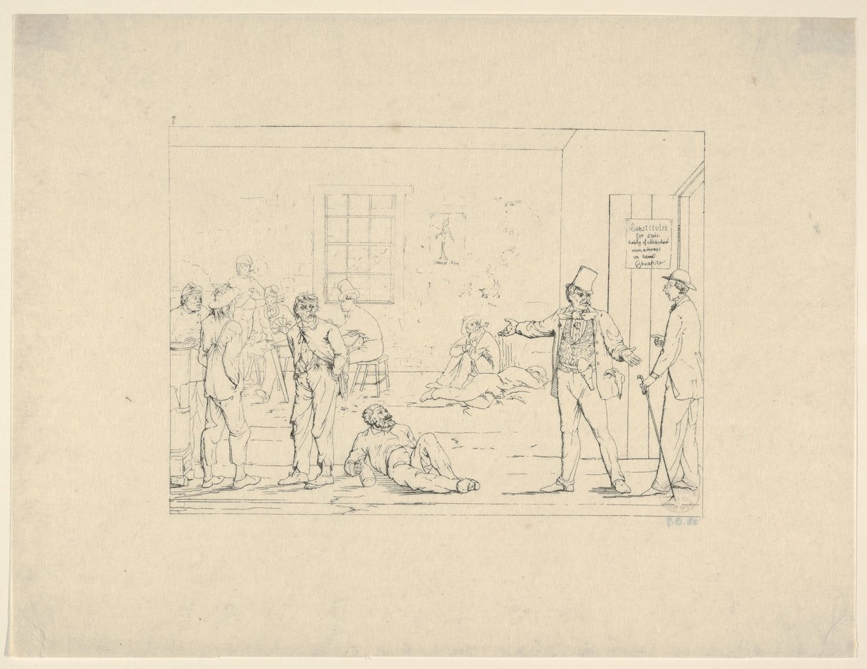 Buying a Substitute in the North During the War from Confederate War Etchings by Adalbert John Volck