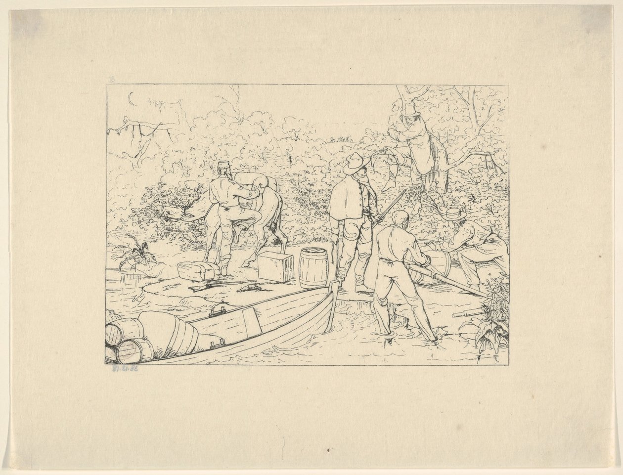 Smuggling of Medicines into the South from Confederate War Etchings, 1861-63 by Adalbert John Volck