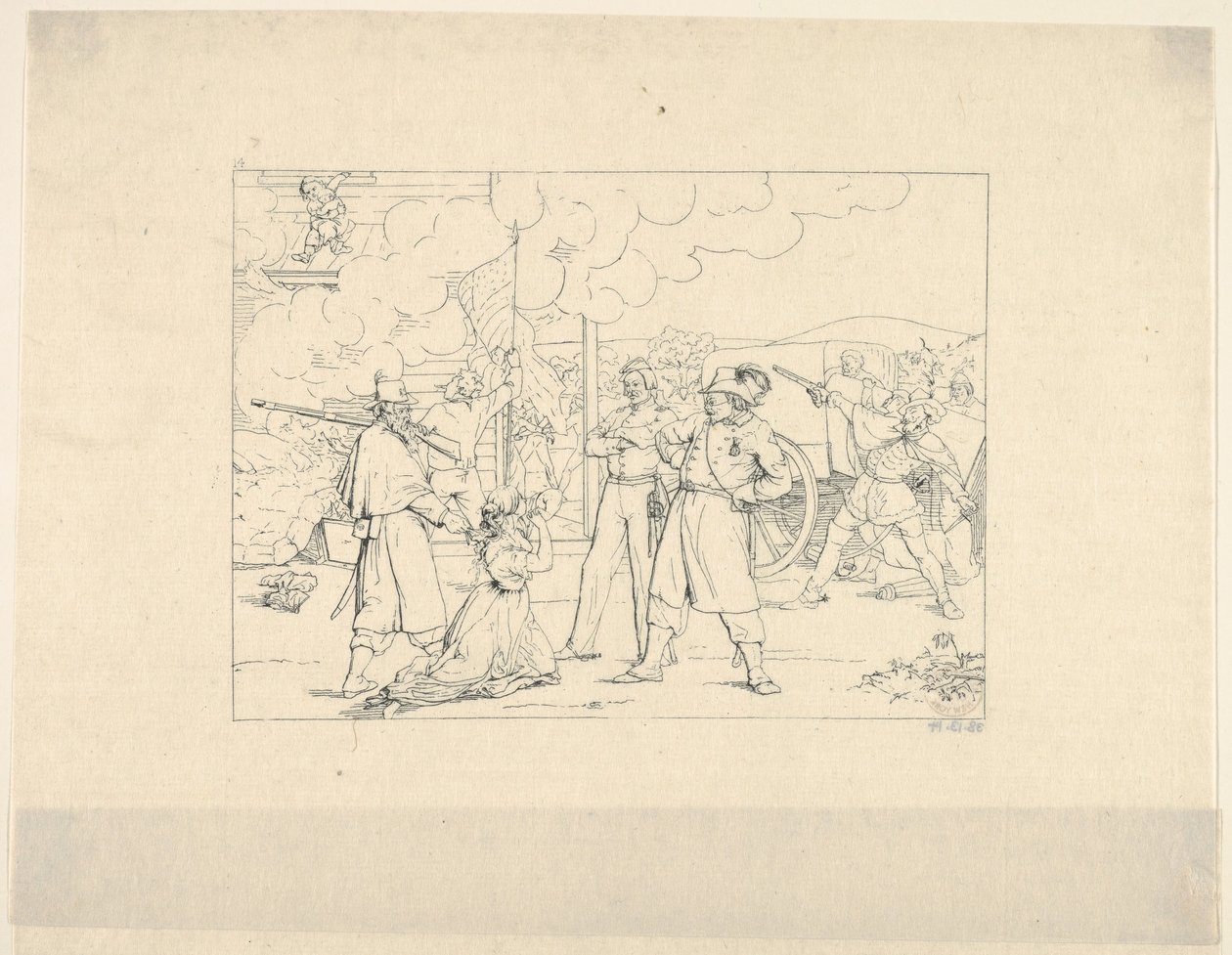 Valiant Men Dat Fite Mit Siegel from Confederate War Etchings by Adalbert John Volck