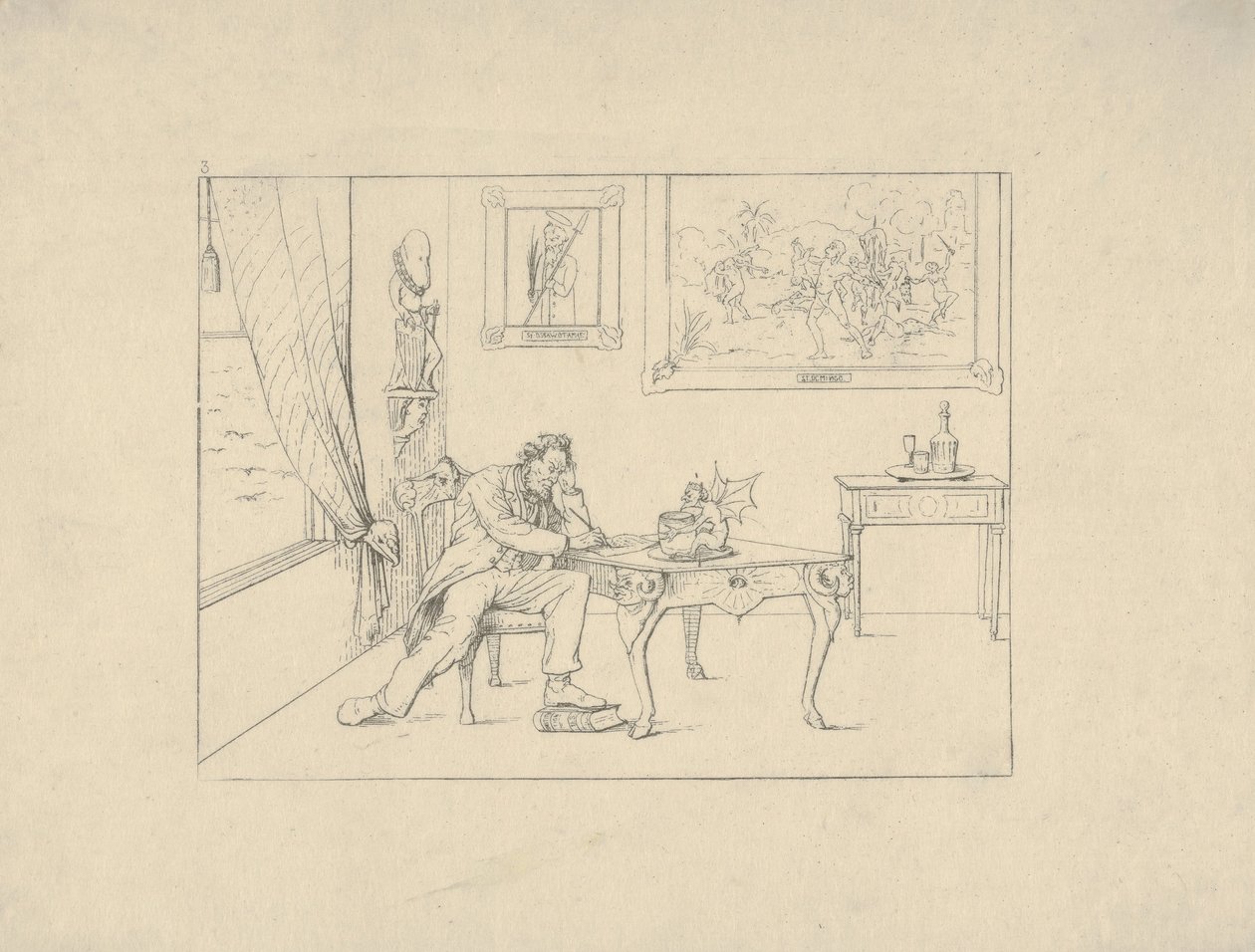 Writing the Emancipation Proclamation from Confederate War Etchings, 1861-63 by Adalbert John Volck