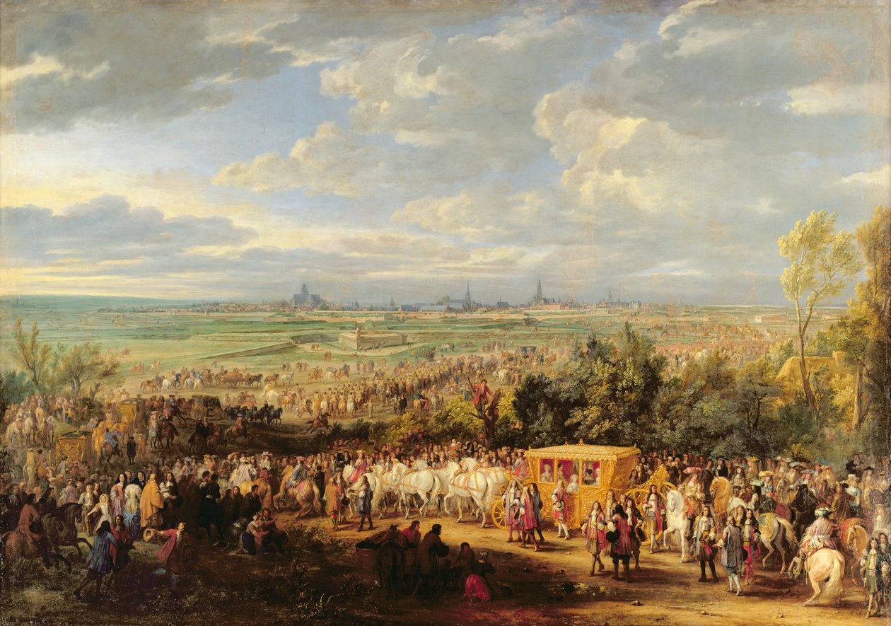 The Entry of Louis XIV and Marie-Therese of Austria in to Arras, 30th July 1667 by Adam Frans van der Meulen