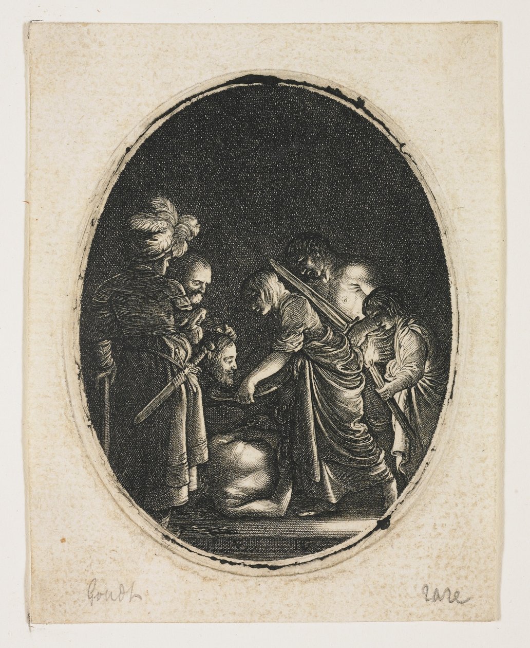Salome Receiving the Head of Saint John, Engraved by Hendrik Goudt by Adam (after) Elsheimer