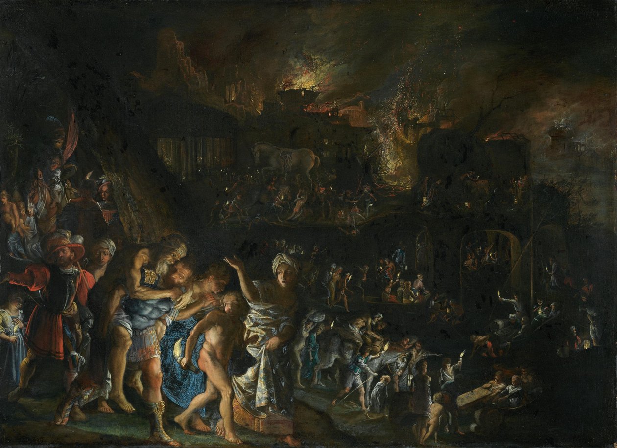 The Burning of Troy by Adam Elsheimer