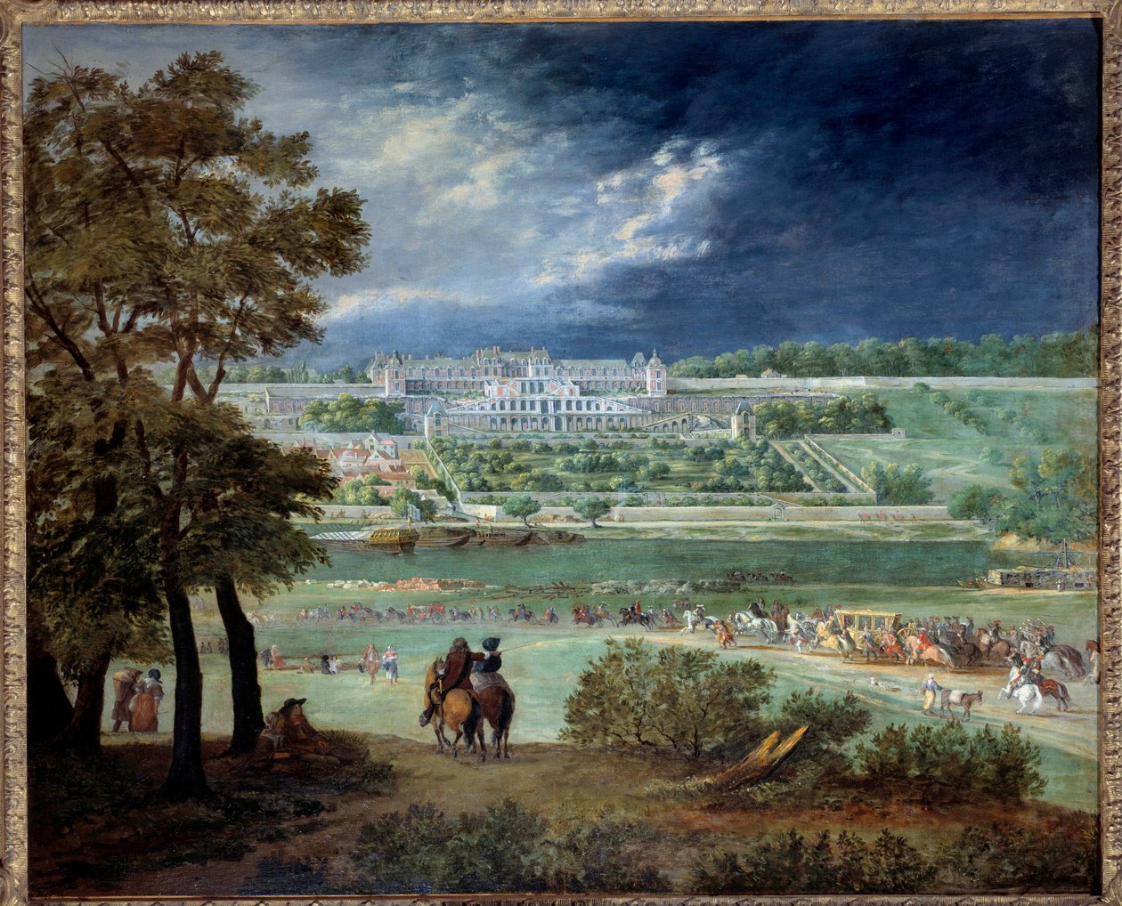 Le Chateau Neuf de Saint-Germain and the gardens, during the reconstruction of the terraces by Adam Van der Meulen (1664-1665) by Adam Frans van der Meulen