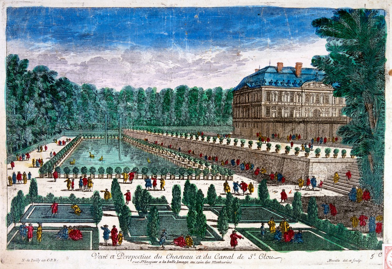 Illustration Showing the Chateau de Saint-Cloud by Adam Perelle