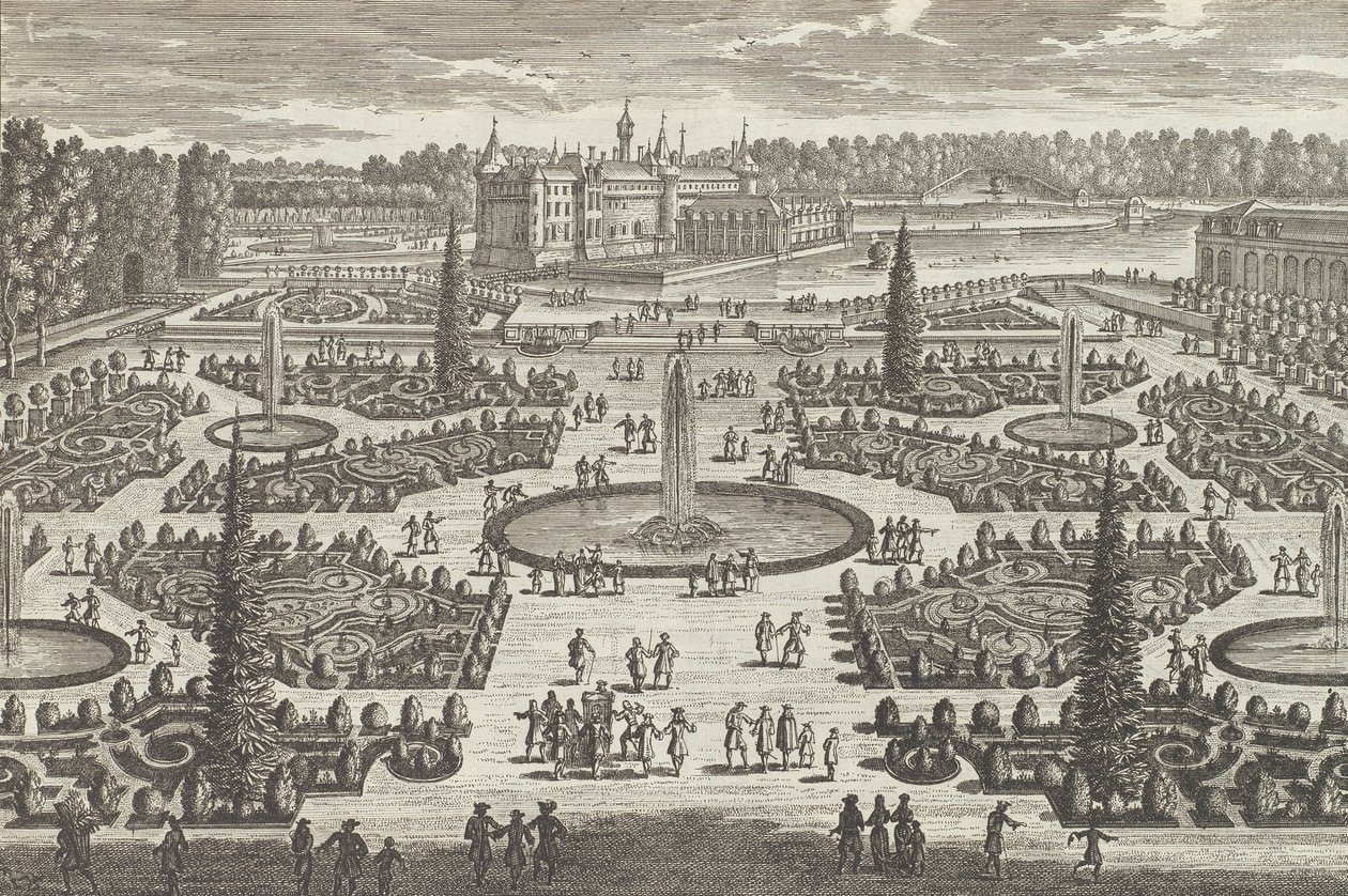 The Parterre of the Orangerie of Chantilly by Adam Perelle