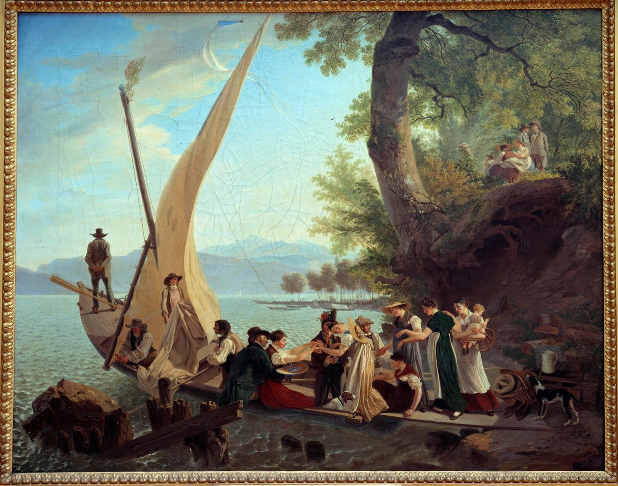 Boarding the wedding party on a sailboat by Adam Topffer