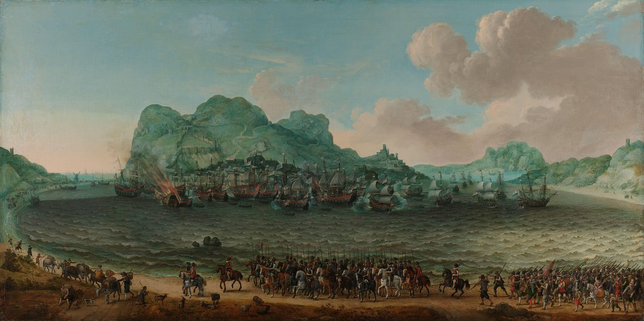 Victory over the Spanish near Gibraltar by a Fleet Commanded by Admiral Jacob van Heemskerck, 25 April 1607 by Adam Willaerts (signed by artist)